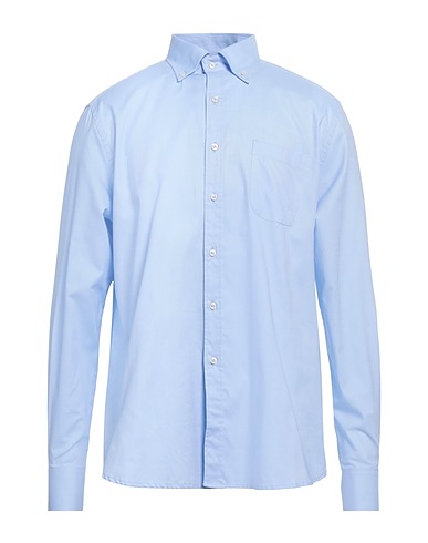 WEBB & SCOTT CO. Solid colour shirt Sky blue 100% Cotton