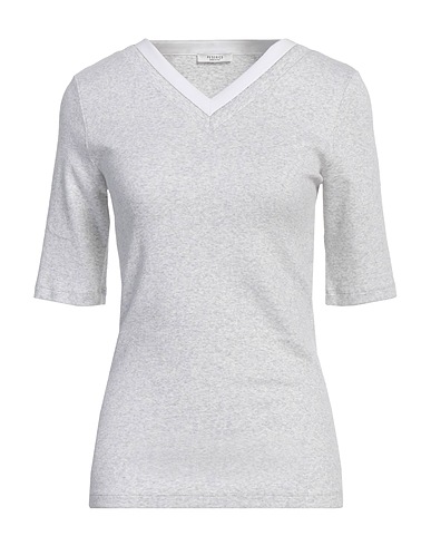 PESERICO T-shirt Light grey 94% Cotton, 6% Elastane