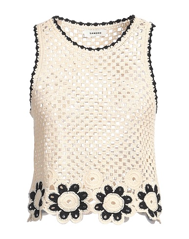 SANDRO Top Beige 100% Algodón, Viscosa, Poliamida