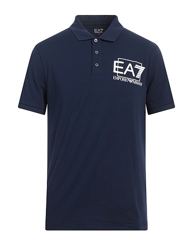 EA7 Polo shirt Navy blue 95% Cotton, 5% Elastane