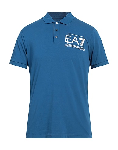 EA7 Polo shirt Blue 95% Cotton, 5% Elastane