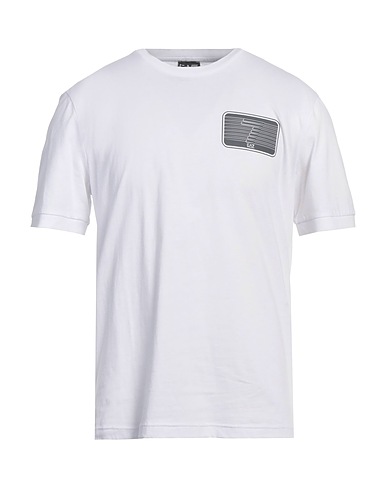 EA7 T-shirt White 100% Cotton, Elastane
