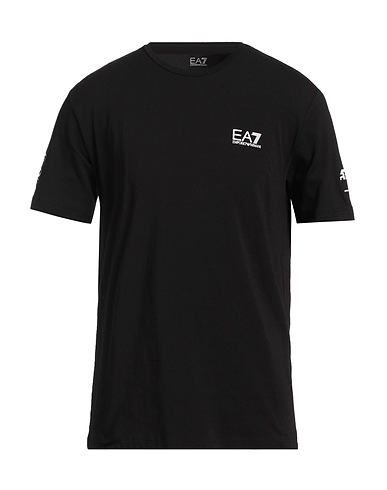 EA7 T-shirt Black 95% Cotton, 5% Elastane