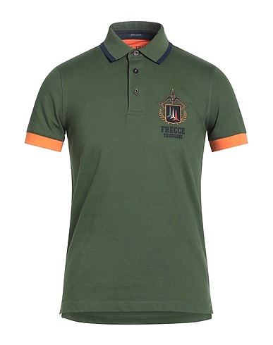 AERONAUTICA MILITARE Polo shirt FRECCE TRICOLORI Green 95% Cotton, 5% Elastane