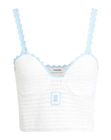 SANDRO Top White 63% Viscose, 37% Polyamide