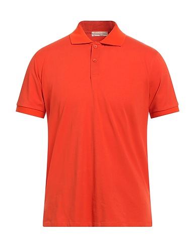 CASHMERE COMPANY Polo shirt Orange 95% Cotton, 5% Elastane