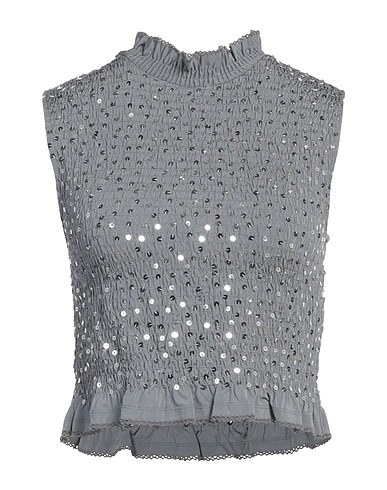 SANDRO Top Grey 93% Viscose, 7% Elastane, Polyester