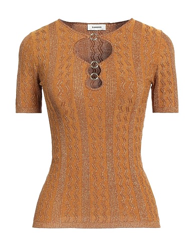 SANDRO Jumper Marigold 53% Polyester, 25% Metallic fiber, 20% Polyamide, 2% Elastane