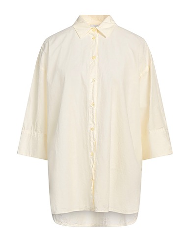 PESERICO Solid color shirts & blouses EASY Pastel yellow 100% Cotton