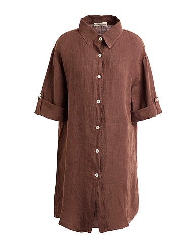 CASHMERE COMPANY Linen shirt Brown 100% Linen