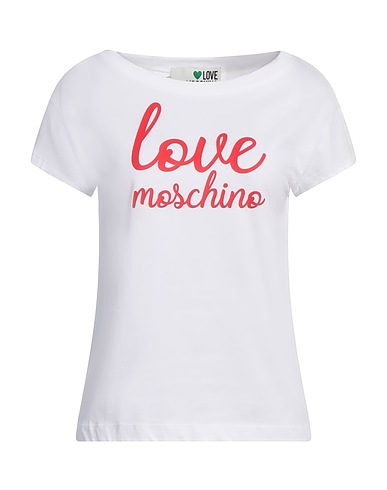 LOVE MOSCHINO T-shirt Bianco 100% Cotone, Elastan