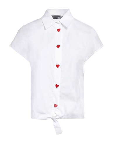 LOVE MOSCHINO Solid colour shirts & blouses White 97% Cotton, 3% Elastane