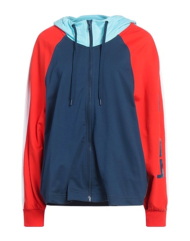 LOVE MOSCHINO Hooded track jacket  Blue 100% Cotton