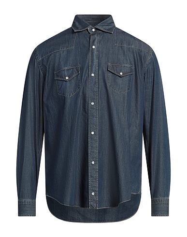 THELAND Camicia di jeans Blu 100% Cotone