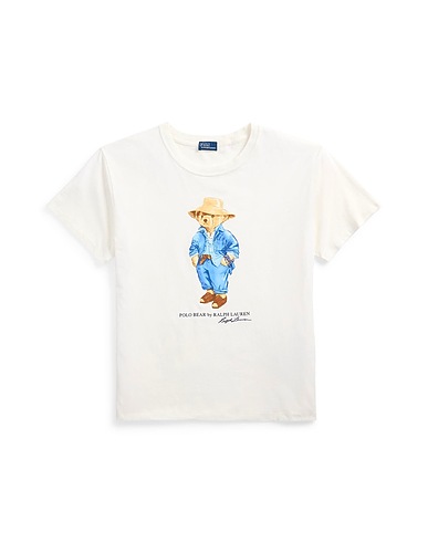 POLO RALPH LAUREN T-shirt Polo Bear Cotton Jersey Tee White 100% Cotton