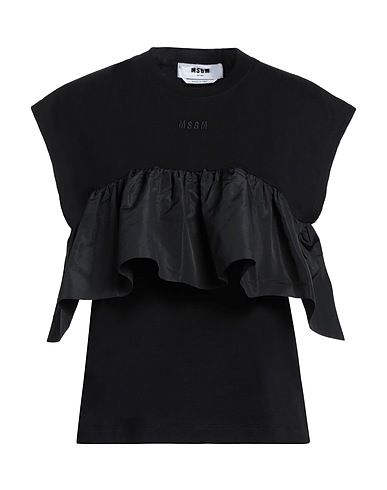 MSGM T-shirt Black 100% Cotton, Polyester