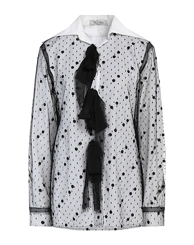 VALENTINO GARAVANI Patterned shirts & blouses White 100% Cotton, Polyamide, Polyester, Silk