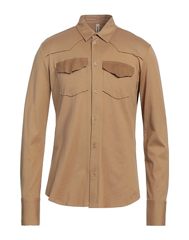 GIORGIO BRATO Shirts CAMMELLO 100% Cotton, Leather, Elastane