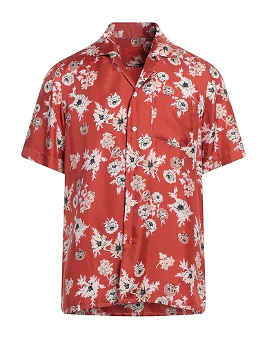 ISAIA Patterned shirt Rust 100% Silk