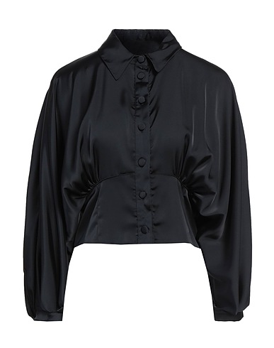 CRISTINAEFFE Solid color shirts & blouses Black 100% Polyester