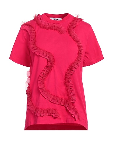 MSGM T-shirt Fuchsia 100% Cotton, Polyamide, Polyester