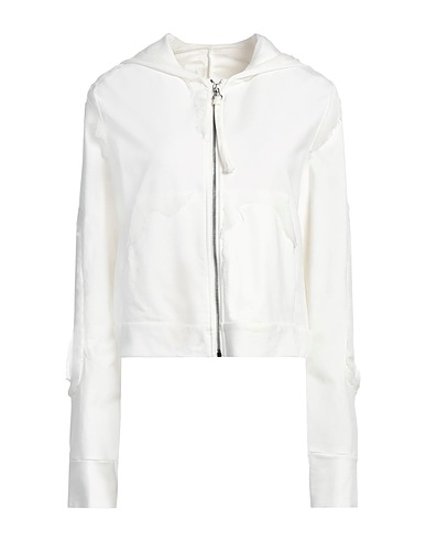 MASNADA Hooded track jacket  Off white 95% Cotton, 5% Elastane, Silk