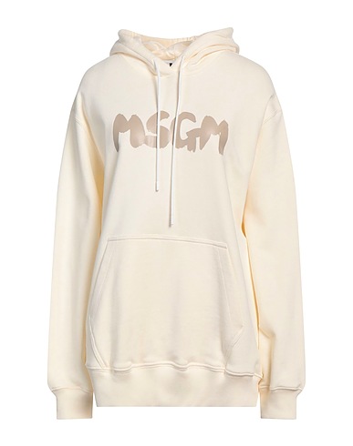 MSGM Hooded track jacket  Beige 100% Cotton
