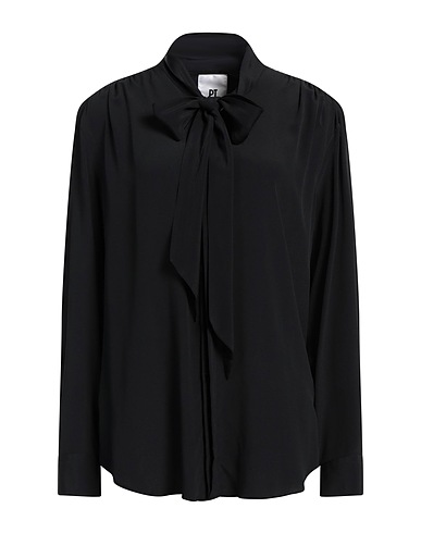 PT Torino Solid color shirts & blouses Black 69% Acetate, 31% Silk