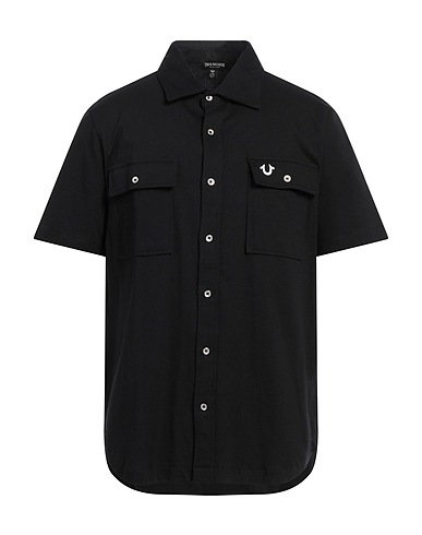 TRUE RELIGION Solid colour shirt Black 100% Cotton