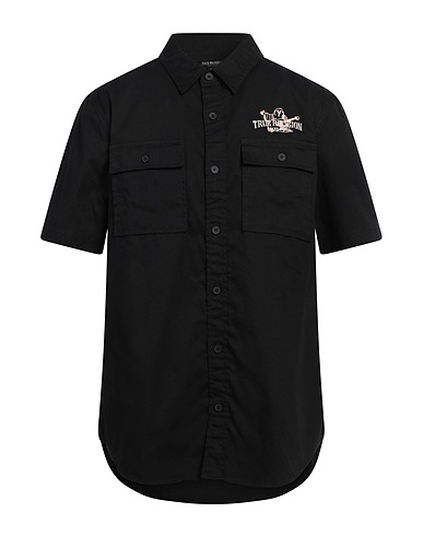 TRUE RELIGION Solid colour shirt Black 100% Cotton