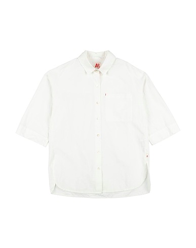 AO76 Solid color shirts & blouses White 100% Cotton
