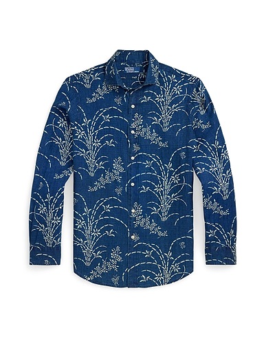POLO RALPH LAUREN Linen shirt CLASSIC FIT INDIGO FLORAL LINEN SHIRT Blue 100% Linen