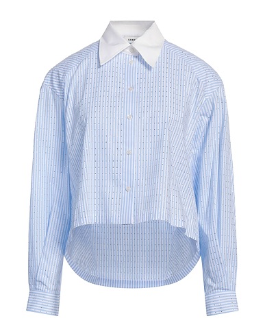 SANDRO Gestreiftes Hemd Himmelblau 100% Baumwolle, Glas