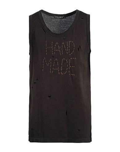 DOLCE&GABBANA Vest Dark brown 100% Cotton