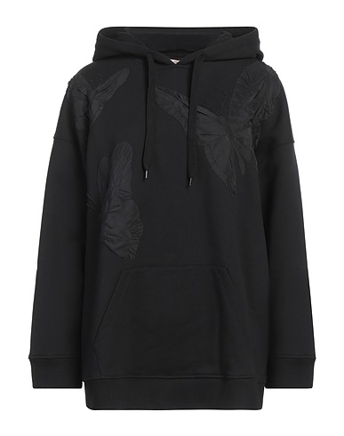 VALENTINO GARAVANI Hooded sweatshirt Black 100% Cotton, Elastane, Polyester