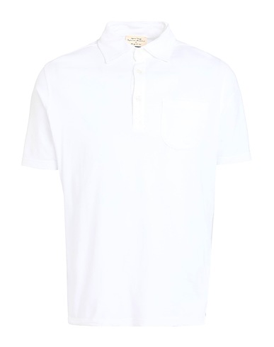 HERITAGE Polo shirt White 94% Cotton, 6% Elastane