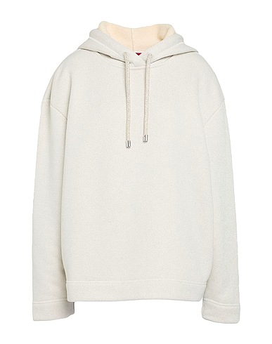 MAX&Co. Hooded track jacket  FIORIRE Off white 68% Cotton, 16% Viscose, 12% Polyester, 4% Metallic fiber