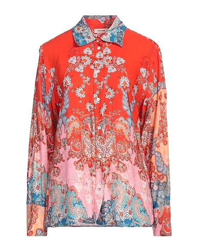 SANDRO Patterned shirts & blouses Red 100% Viscose, Mother-of-pearl