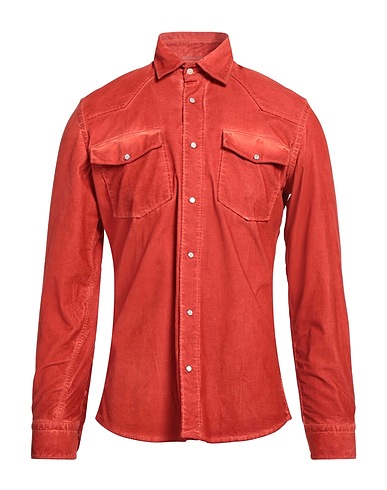 AT.P.CO Solid colour shirt Rust 97% Cotton, 3% Elastane