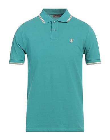 SAVE THE DUCK Polo shirt Turquoise 100% Organic cotton