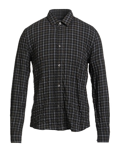 DONDUP Checked shirt Dark green 99% Cotton, 1% Elastane