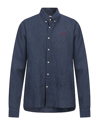 U.S.POLO ASSN. Linen shirt Navy blue 100% Linen