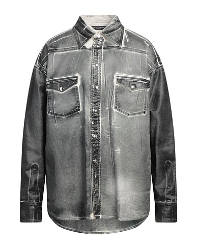 DOLCE&GABBANA Shirts Charcoal 97% Cotton, 3% Elastane