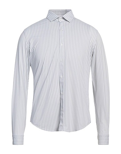 AT.P.CO Striped shirt Light grey 91% Polyester, 9% Elastane
