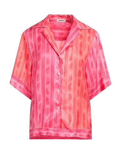 SANDRO Patterned shirts & blouses Pink 100% Silk