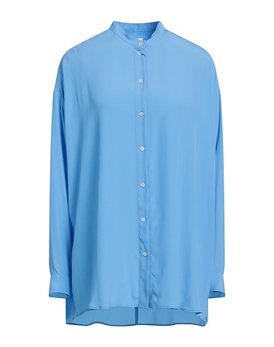OTTOD'AME Camicie e bluse tinta unita Blu chiaro 70% Acetato, 30% Seta