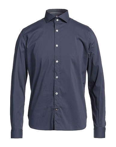 ALLEY DOCKS 963 Solid color shirt Navy 69% Cotton, 26% Nylon, 5% Elastane