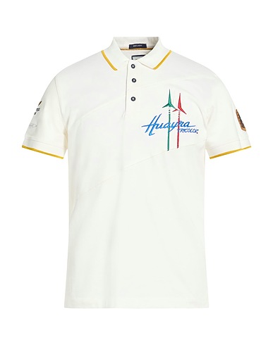 AERONAUTICA MILITARE Polo FRECCE TRICOLORI Blanc 95% Coton, 5% Élasthanne