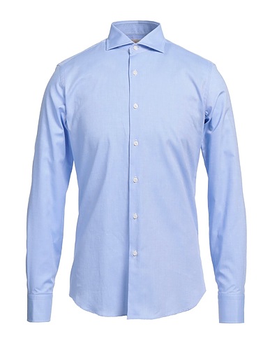 ALESSANDRO GHERARDI Solid color shirt SOFT Sky blue 100% Cotton