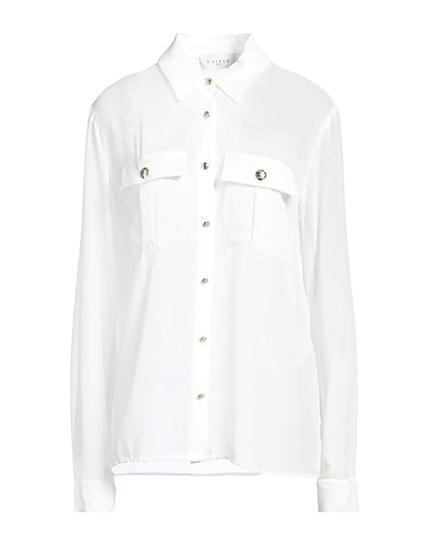 GAëLLE Paris Solid colour shirts & blouses White 100% Polyester